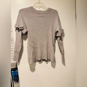 CUPCAKE, Ruffled Sleeve Ribbed Sweater, Size Large